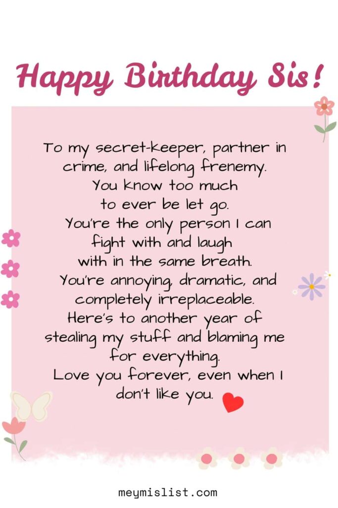 happy birthday sister