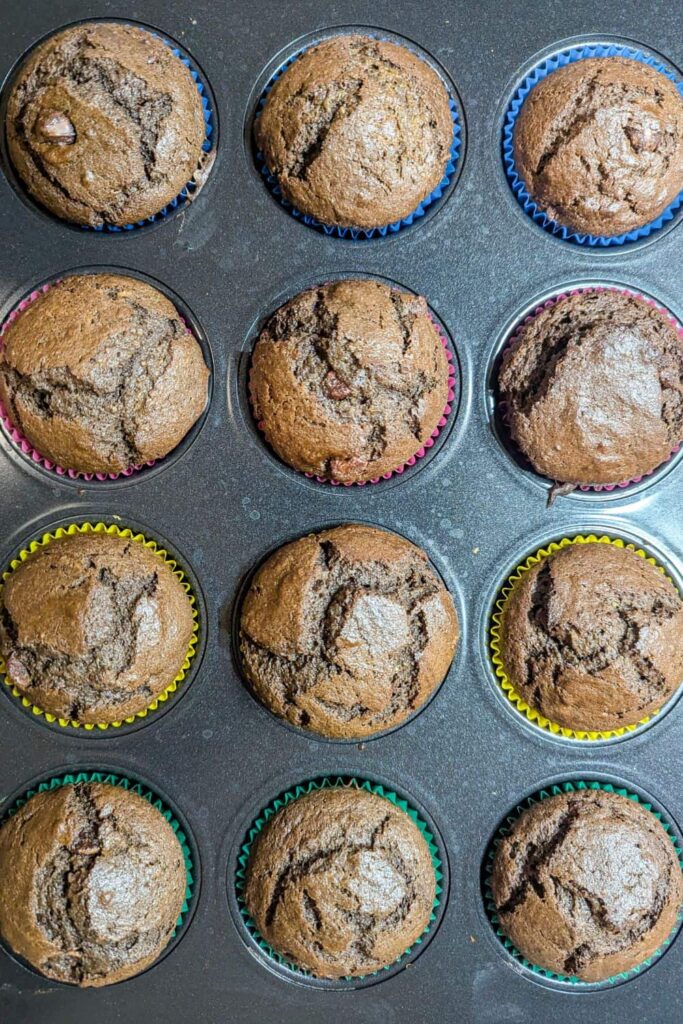 double chocolate muffin with spinach