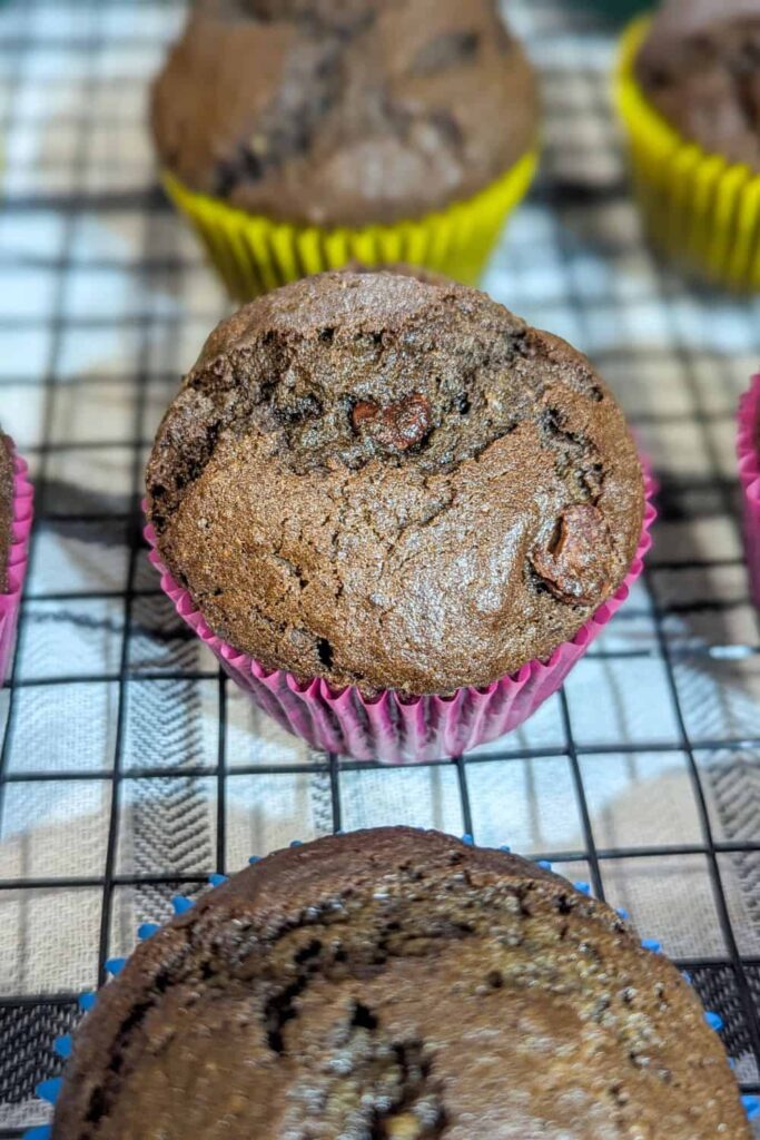 double chocolate muffin with spinach