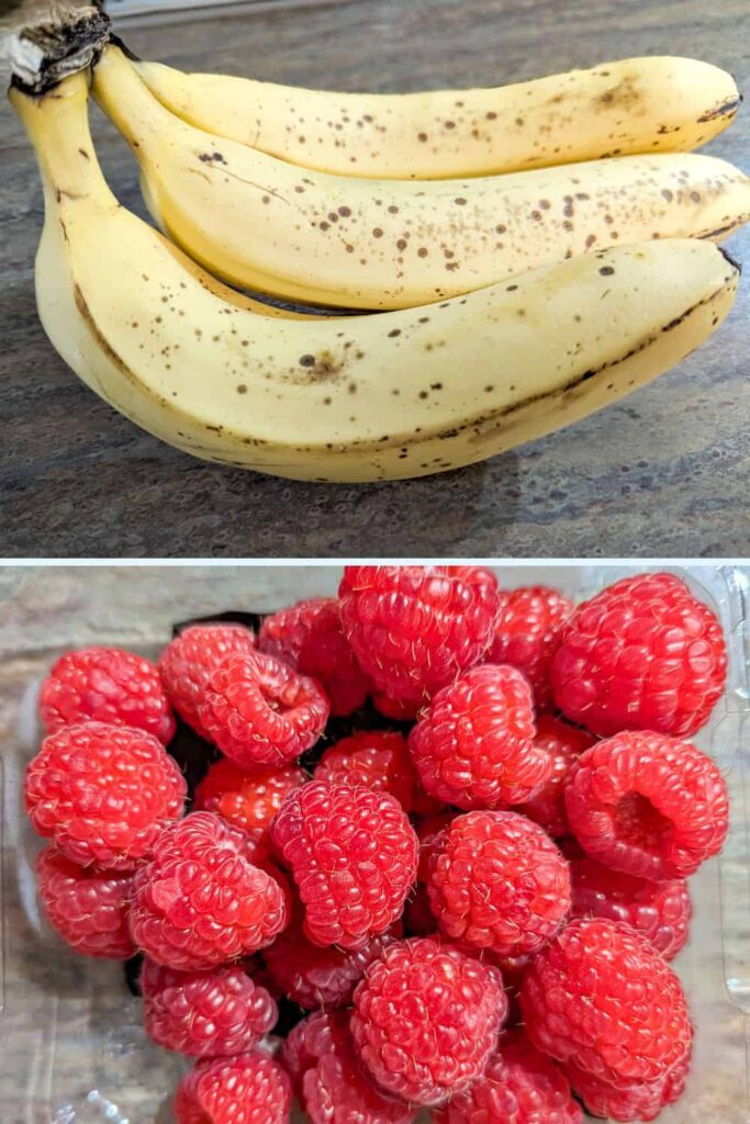 raspberry banana muffins