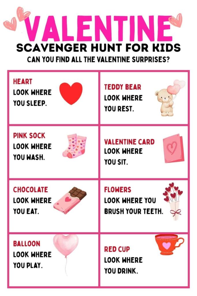 valentine scavenger hunt
