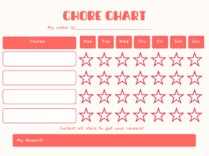 12 Free Printable Chore Chart for 5 Year Old | MeymisList