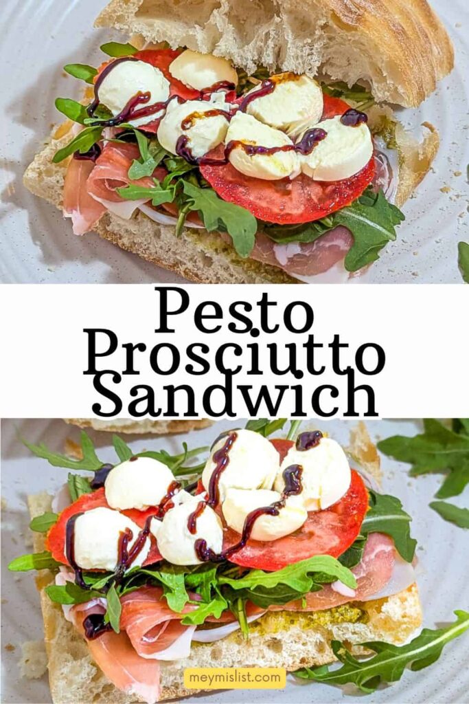 pesto prosciutto mozarella sandwich