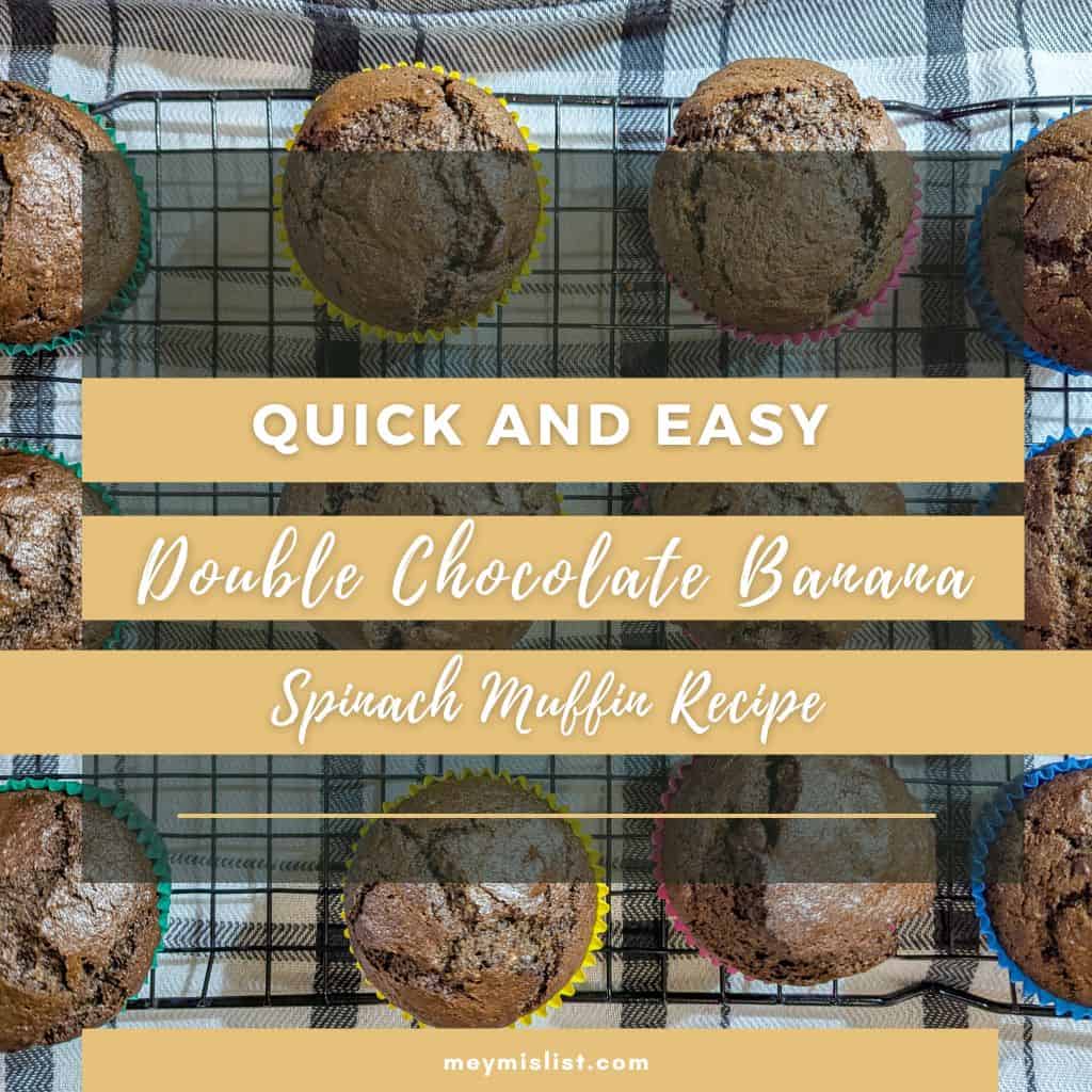 double chocolate banana spinach muffin