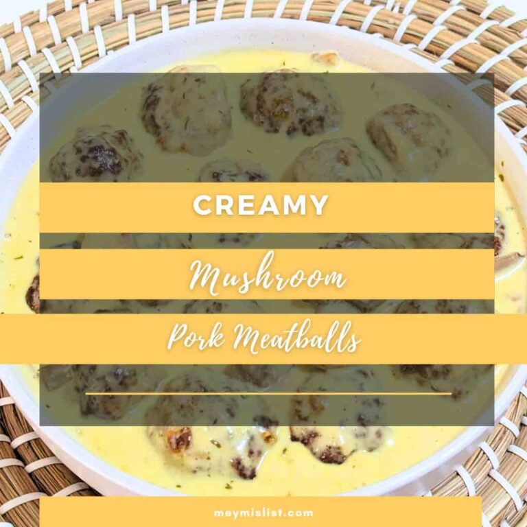 easy creamy mushroom pork meatballs
